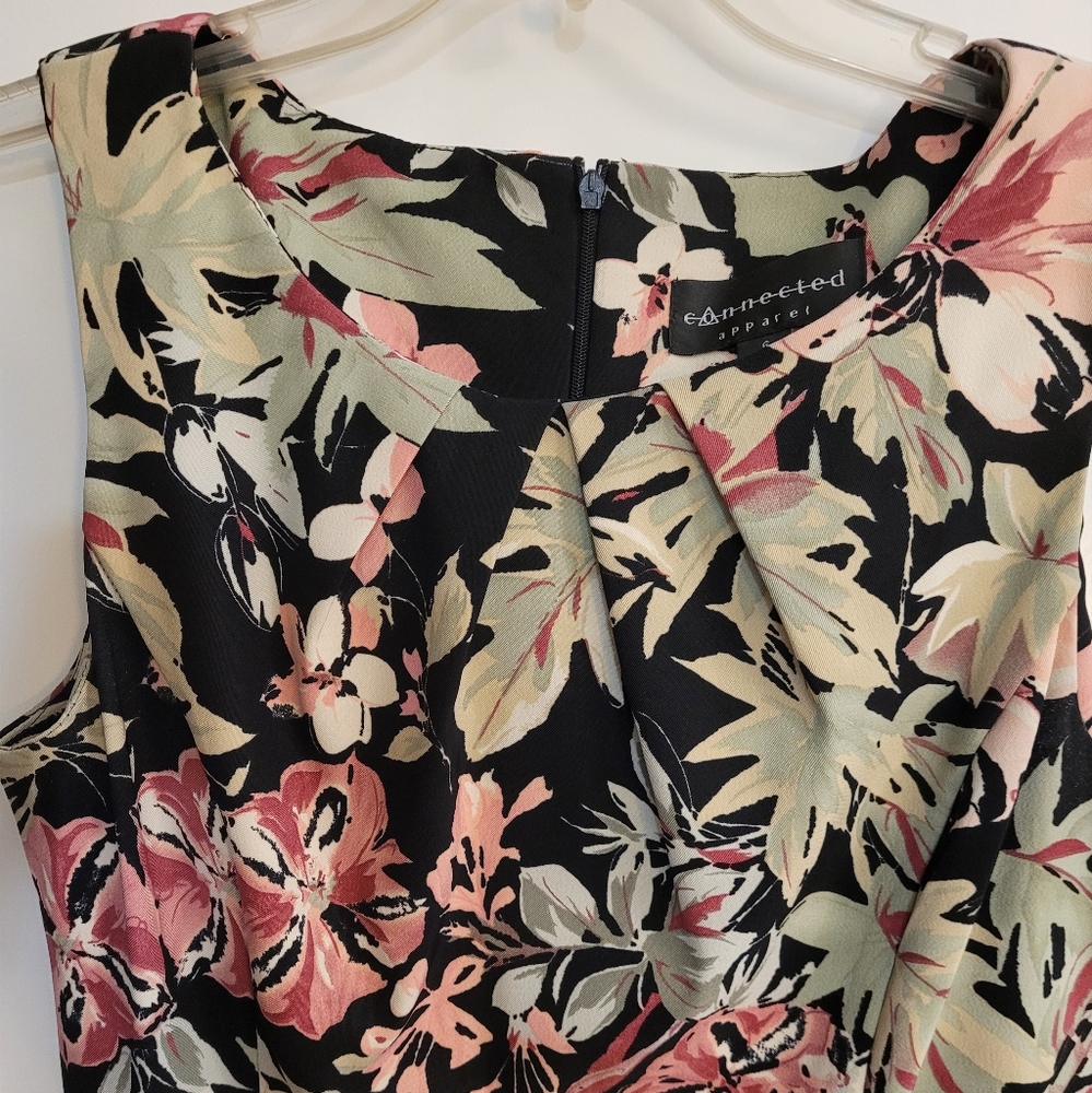 Dress, pink, green, black and white. No flaws.